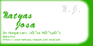 matyas josa business card